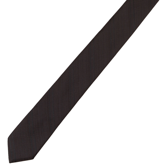Skinny Brown Self Stripe Tie