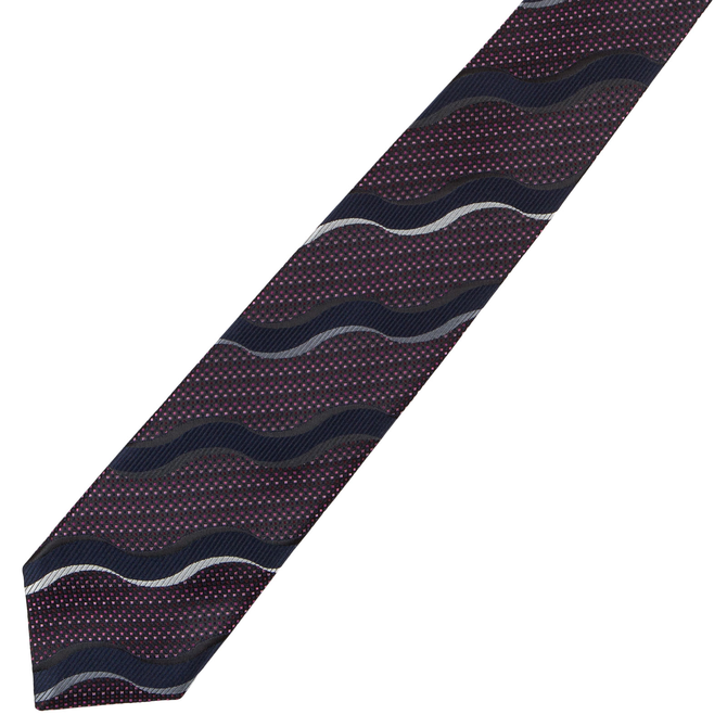 Plum Wavey Stripe Tie