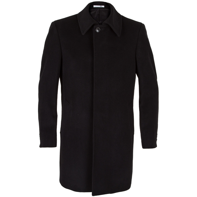 Spinner Black Wool Overcoat