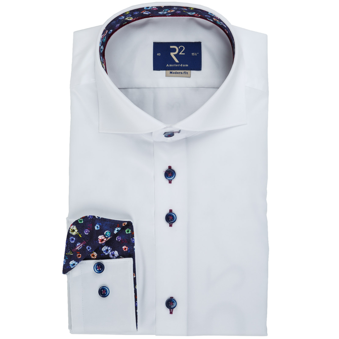 Luxury Cotton Twill Navy Buttons Dress Shirt