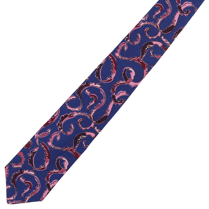 Luxury Silk Ribbon Print Tie