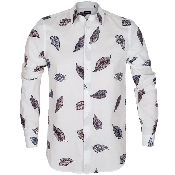 Tailored Fit Leaf Print Casual Shirt
