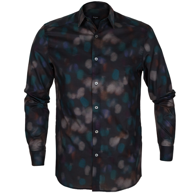 Slim Fit Ombre Print Casual Shirt
