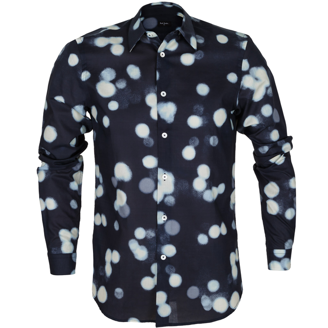 Tailored Fit Ombre Spot Casual Shirt