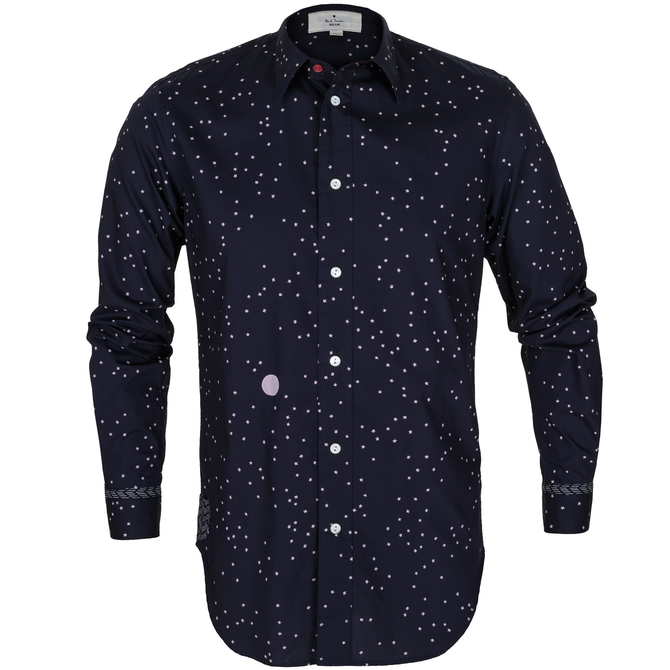 Red Ear Tailored Fit Star Print Casual Shirt
