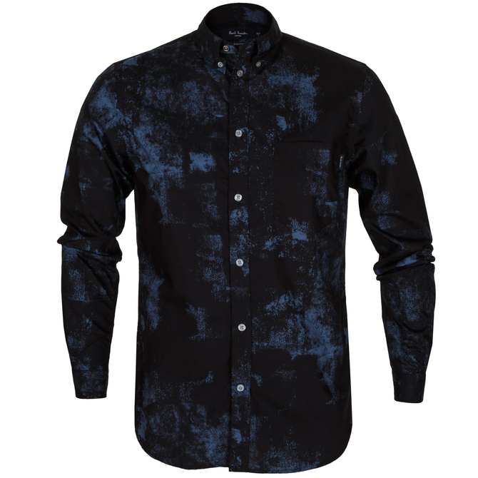 Tailored Fit Space Print Casual Shirt