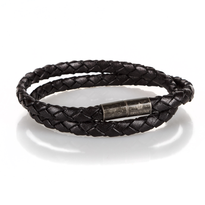Black Stealth Leather Bracelet