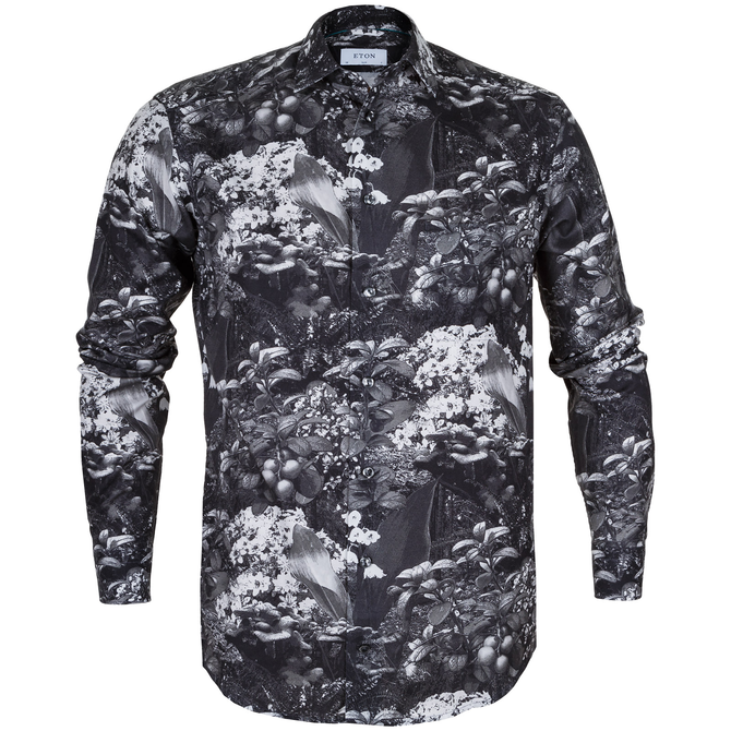 Luxury Brushed Cotton Floral Print Shirt