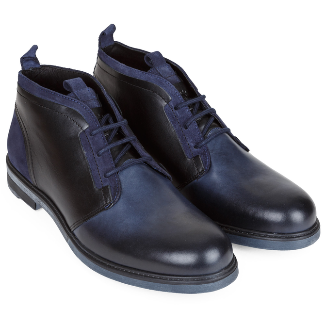Mike Navy Lace-up Ankle Boot