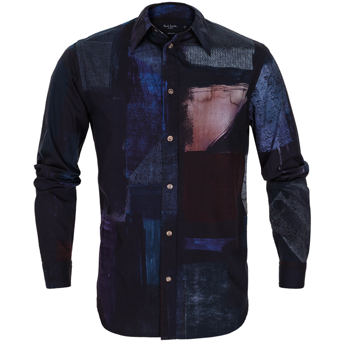 Tailored Fit Abstract Print Casual Shirt