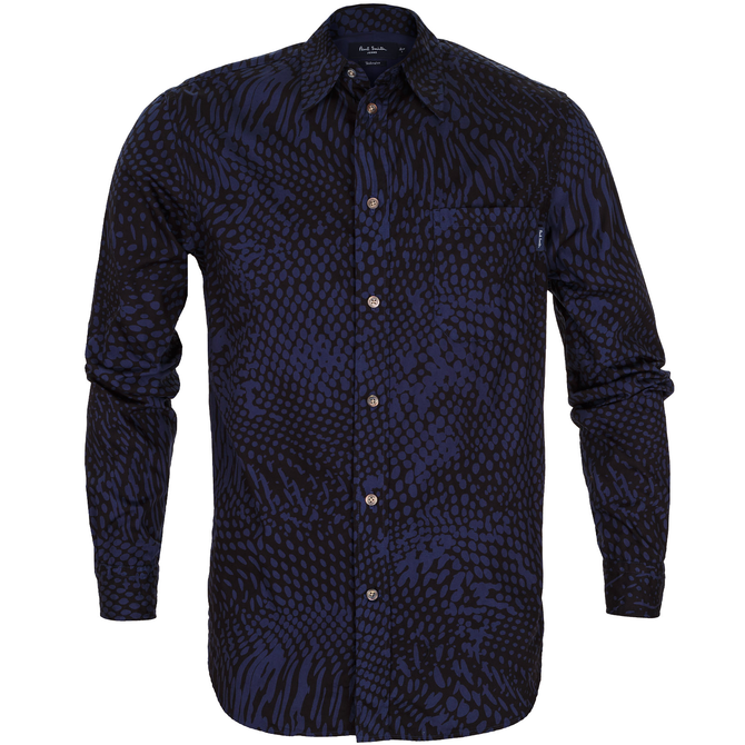 Tailored Fit Reptile Print Casual Shirt