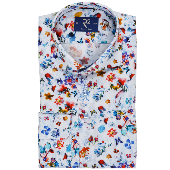 Floral/Butterflies Print Dress Shirt