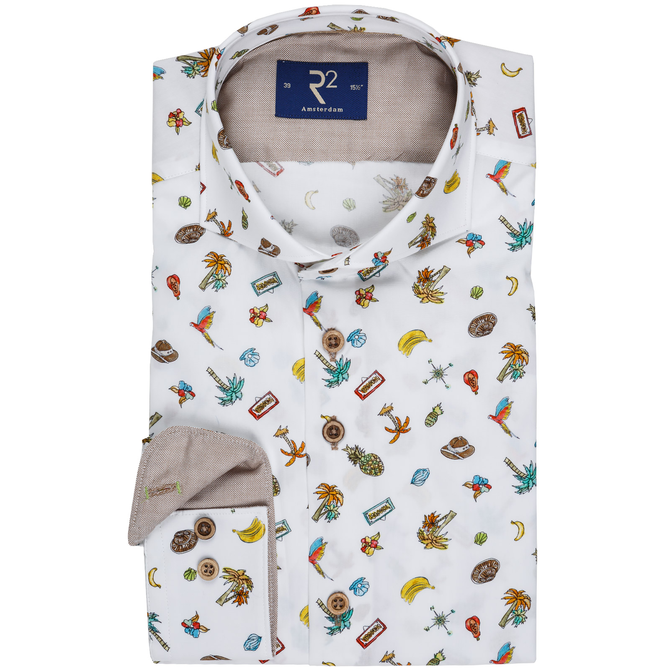 Tropical Print Dress Shirt