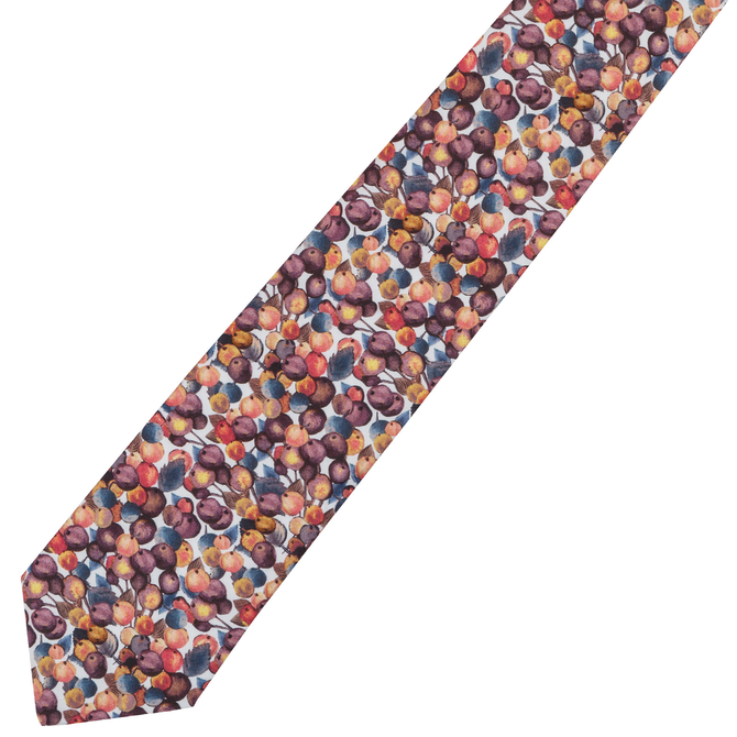 Berry Floral Luxury Cotton Tie