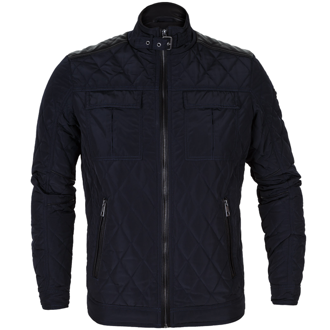 Leather Trim Quilted Jacket
