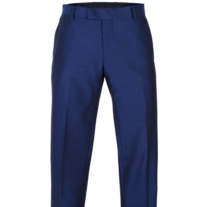 Caper Blue Micro Weave Dress Trousers