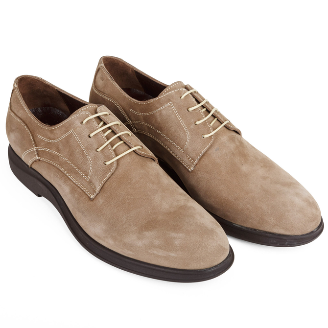Rubber Soled Nubuck Derby Casual Shoe