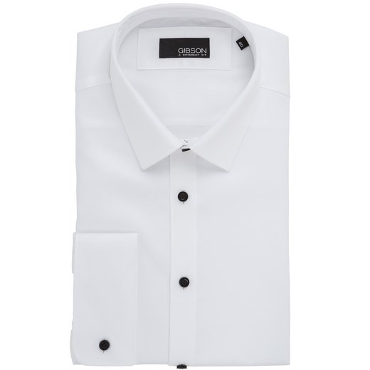 Archie Slim Fit Formal Double Cuff Shirt-wedding-Fifth Avenue Menswear