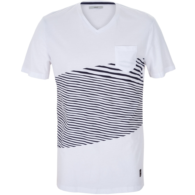 Diagonal Stripe Print Long T-Shirt