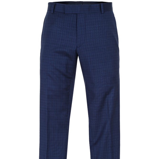 Caper Micro Check Wool Dress Trousers