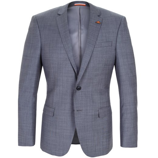 Lithium Grey Sharkskin Wool Suit Jacket-wedding-Fifth Avenue Menswear