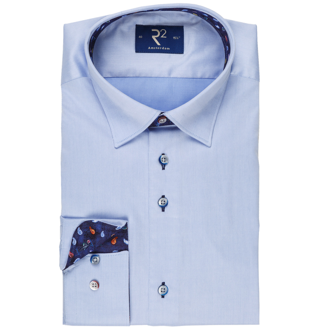 Sky Blue Luxury Cotton Twill Dress Shirt
