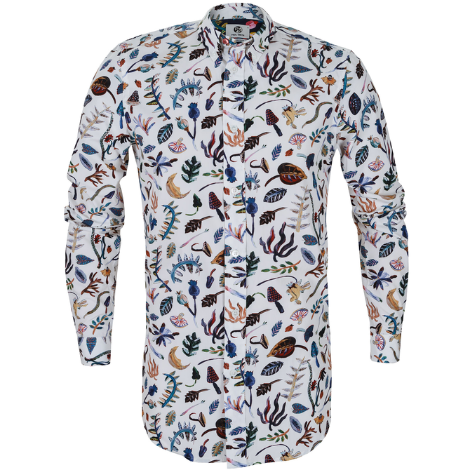 Tailored Fit Mushroom Print Casual Shirt