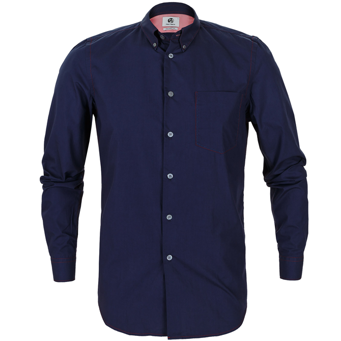 Tailored Fit Contrast Stitch Casual Shirt