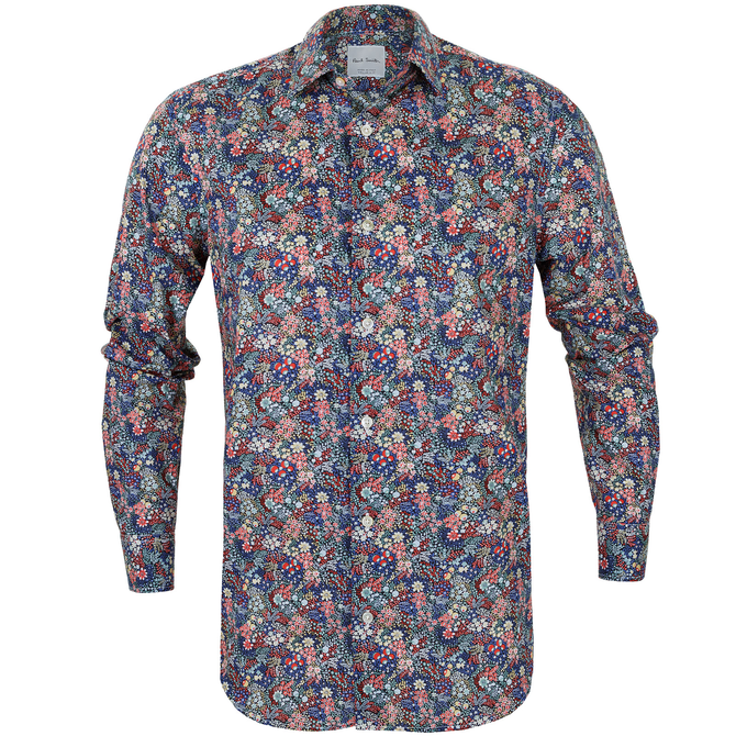 Soho Tailored Fit Drawn Floral Print Shirt