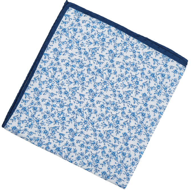 Micro Floral Pattern Silk Pocket Square