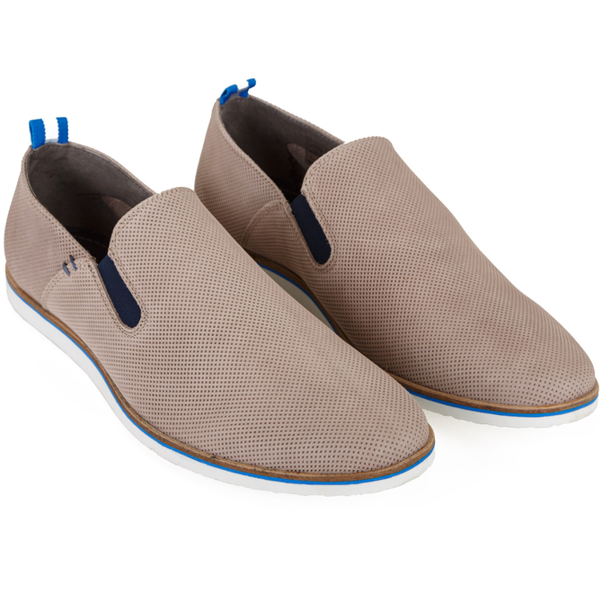 Piaza Slip On Punched Suede Shoe