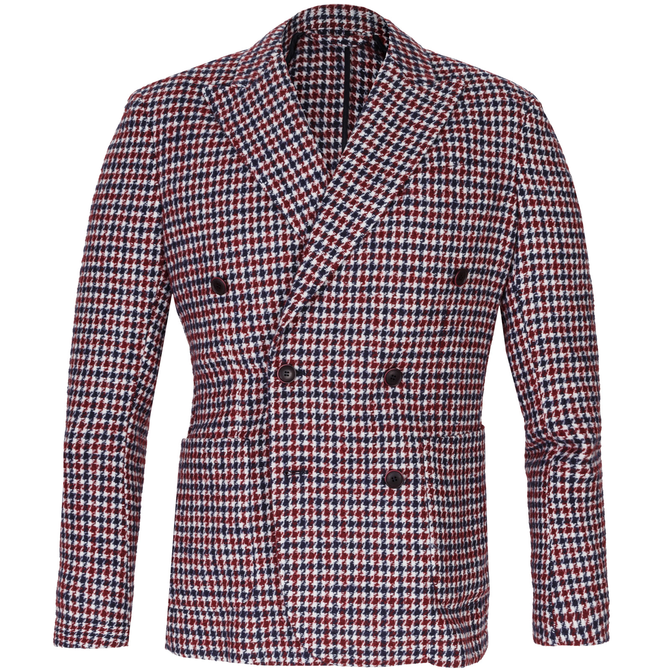Double Breasted Bold Houndstooth Blazer