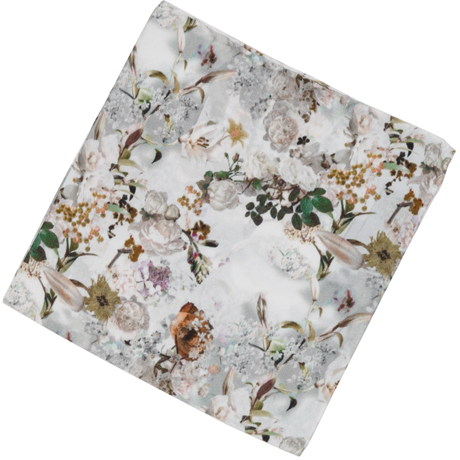 Floral Print Silk Pocket Square