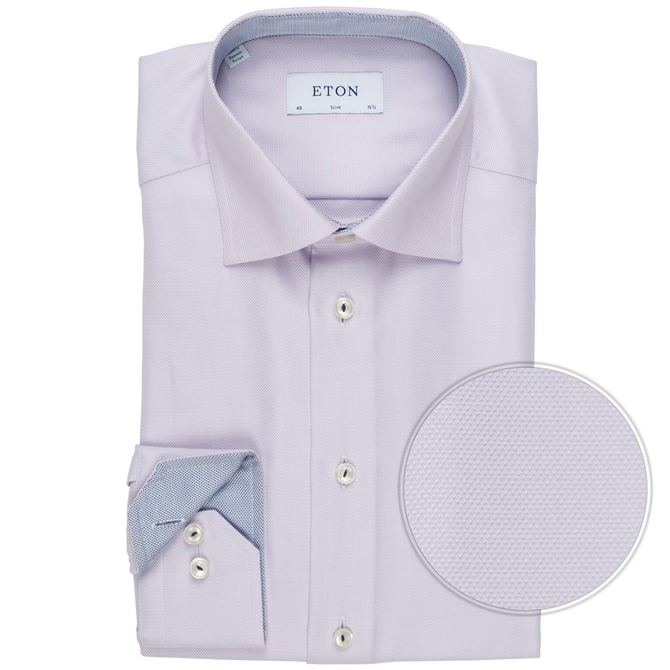 Slim Fit Luxury Cotton Textured Weave Dress Shirt