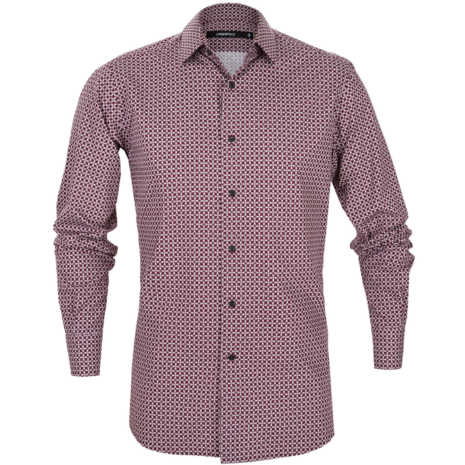 Ultra Slim Fit Geometric Pattern Dress Shirt