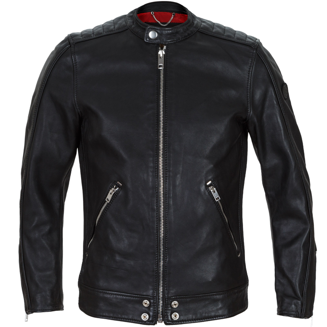 Black L-Quad Soft Leather Biker Jacket