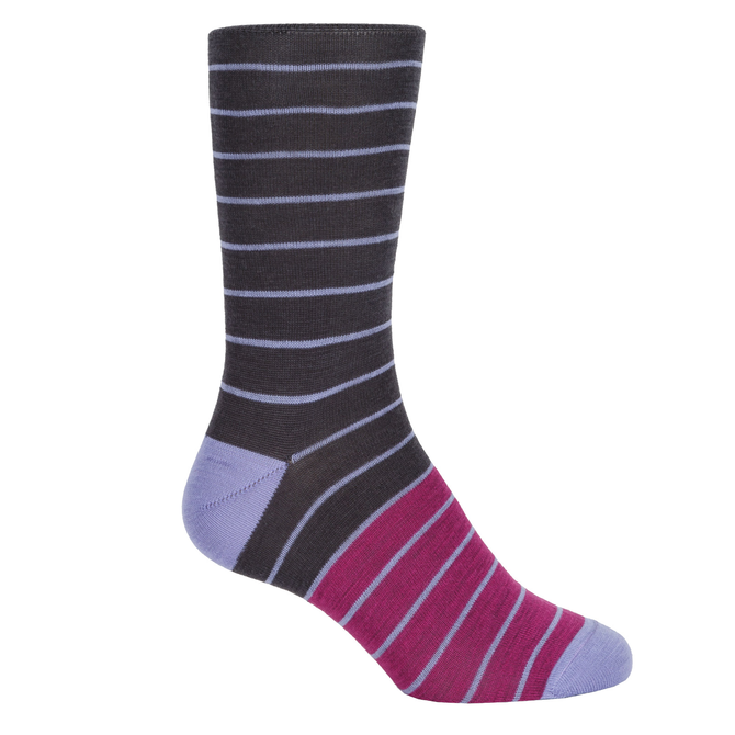Panel Stripe Fine Wool Socks