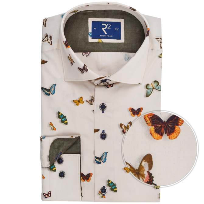 Luxury Cotton Butterflies Print Shirt