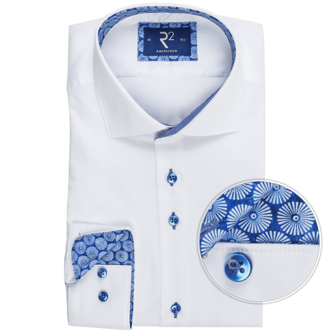 Luxury Cotton Twill Contrast Trim Dress Shirt