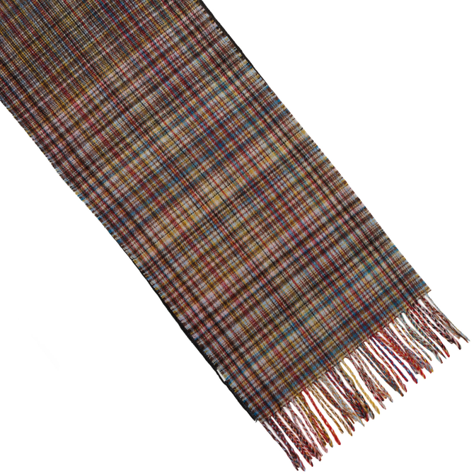 Mixed Signature Stripe & Check Wool Scarf