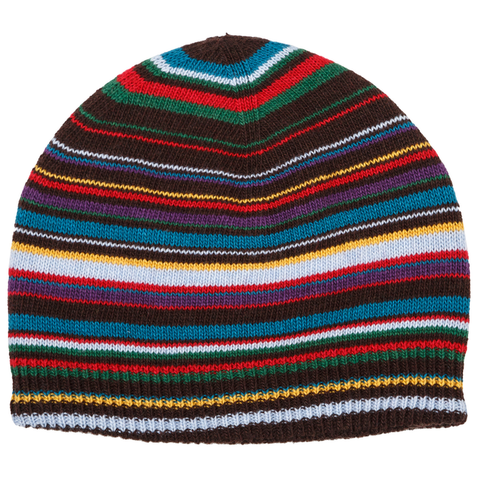 Multistripe Knitted Wool & Cashmere Blend Beanie