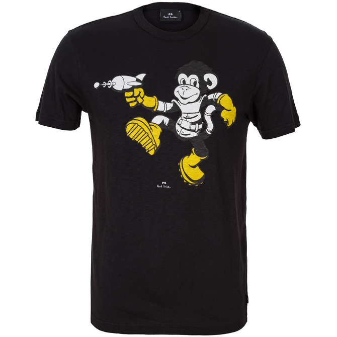 Regular Fit Space Monkey Print T-Shirt