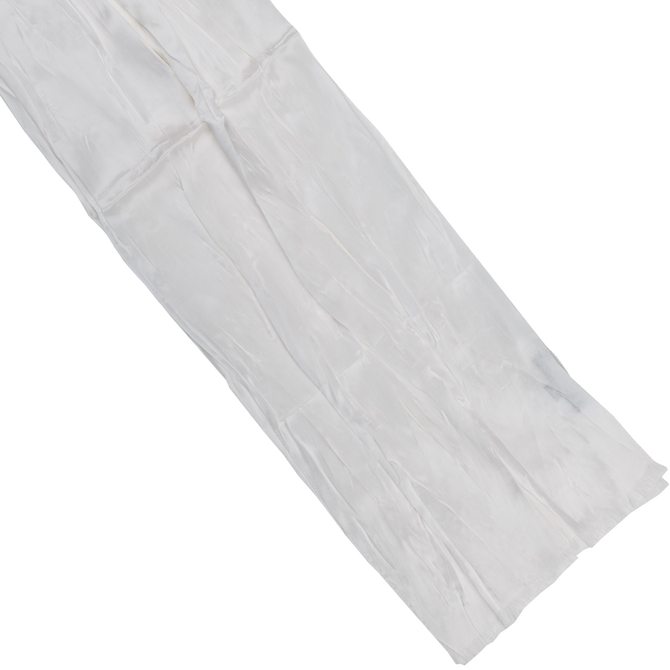 Crushed White Silk Dress Scarf 