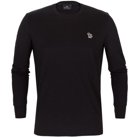 Organic Cotton Zebra Logo Long Sleeve T-Shirt-essentials-Fifth Avenue Menswear