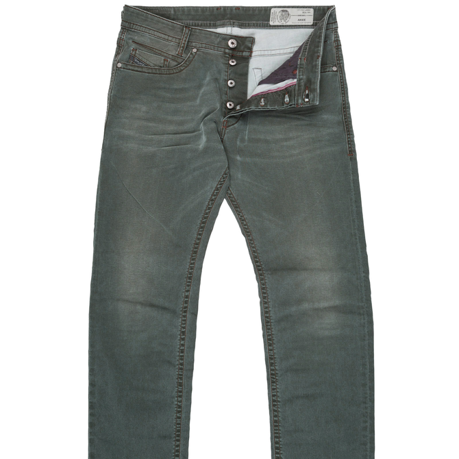 Akee Reg Slim Taper Olive Ultrasoft Stretch Cotton Jean