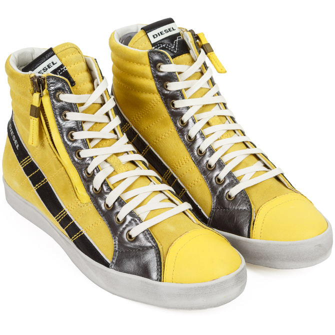 D-String Plus Yellow Hi-Top Sneakers
