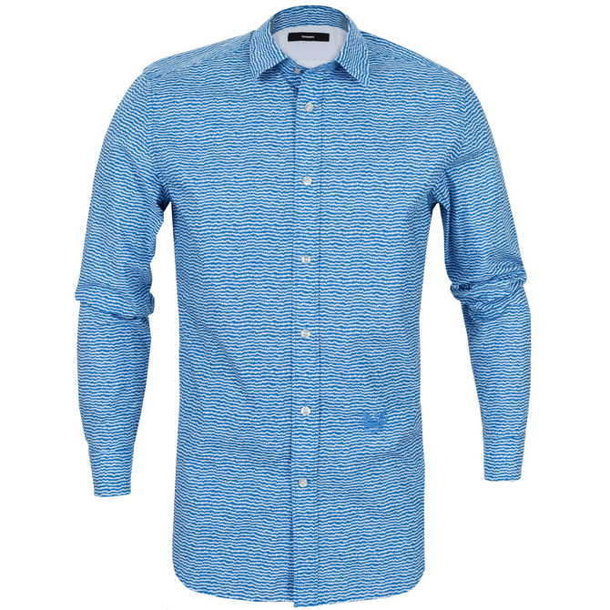 S-Duny Jagged Lines Stretch Cotton Shirt