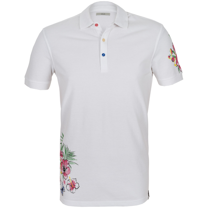 Slim Fit Floral Print Polo Shirt