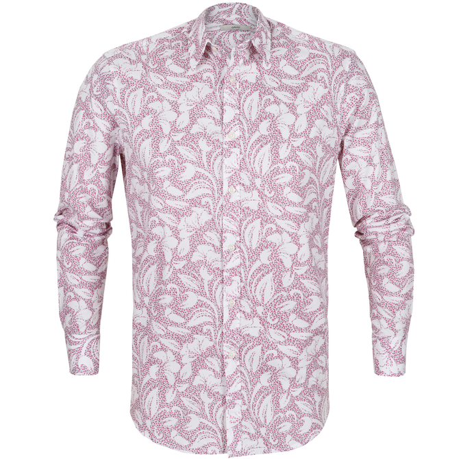 Slim Fit Small Floral Print Casual Shirt