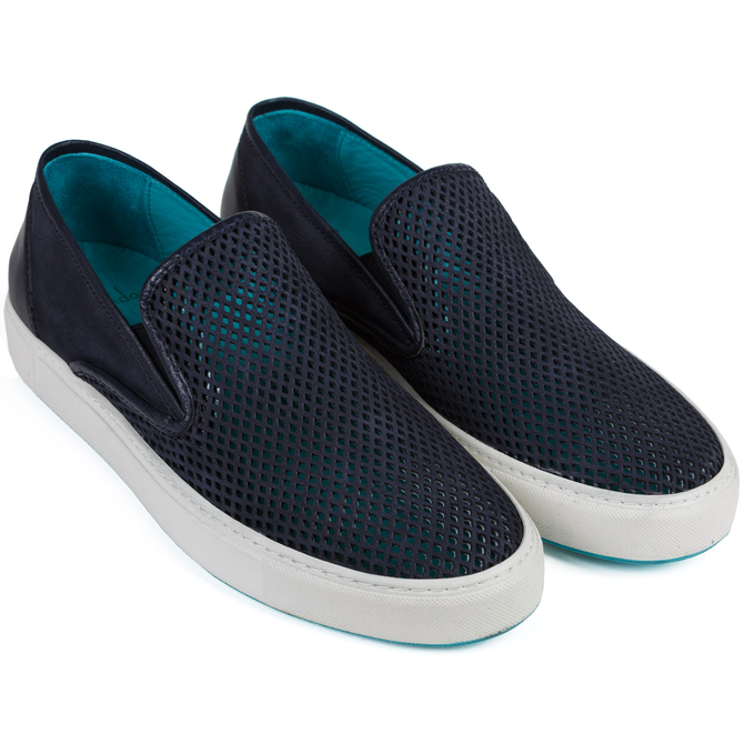 Ashwin Punched Suede Slip-on Sneakers